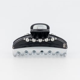 Alexandre de Paris regular silver black jewel hair clip Pince