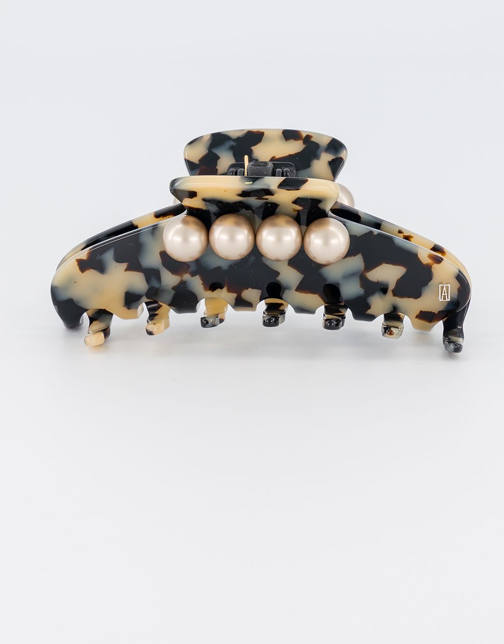 Alexandre de Paris Oversize large hair jaw clip with pearls