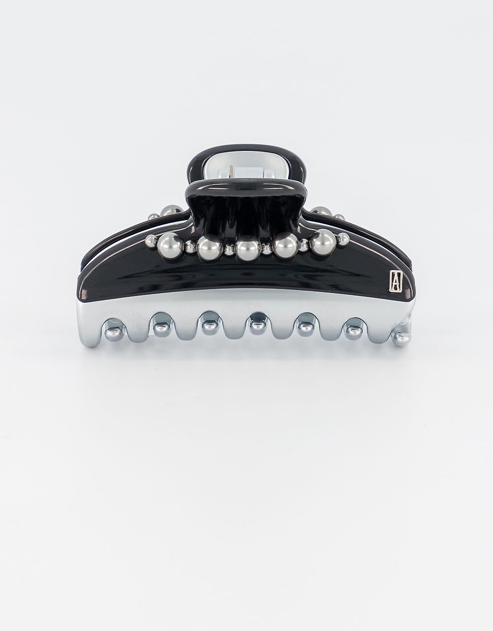 Alexandre de Paris regular silver black jewel hair clip Pince